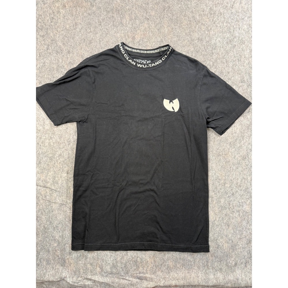 Wu-Tang Clan Mens Black Graphic T-Shirt Branded Neck Logo Hip Hop Streetwear M